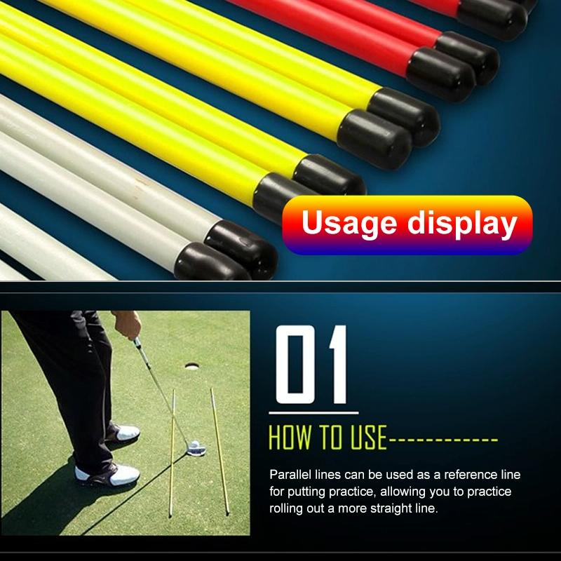 2-pack Golf Alignment Sticks for Accurate Ball Direction - Red Fiberglass - Yellow No Package