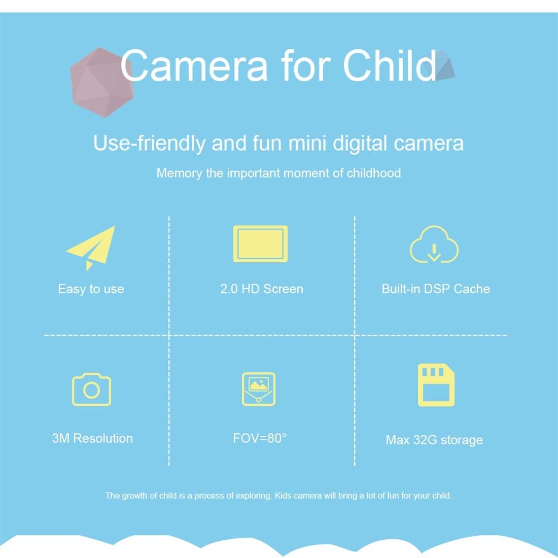 2.0 Inch Hd Screen Digital Children Camera - Pink 3mp