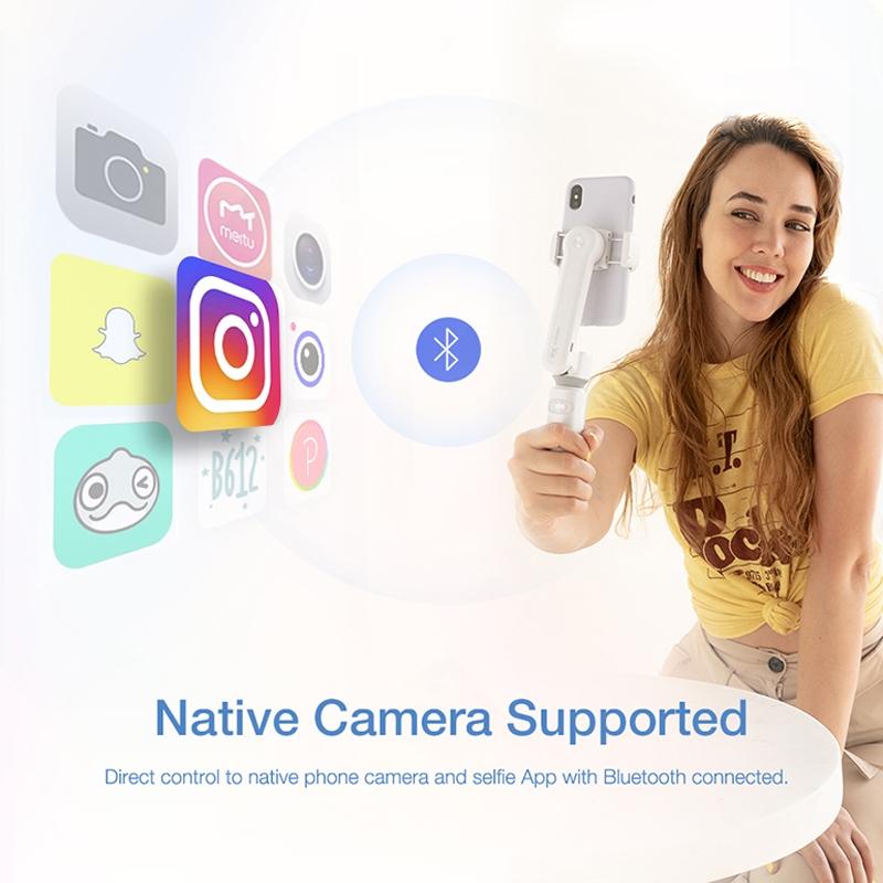 Smooth-xs Handheld Gimbal Stabilizer Selfie Stick - Pink 200g