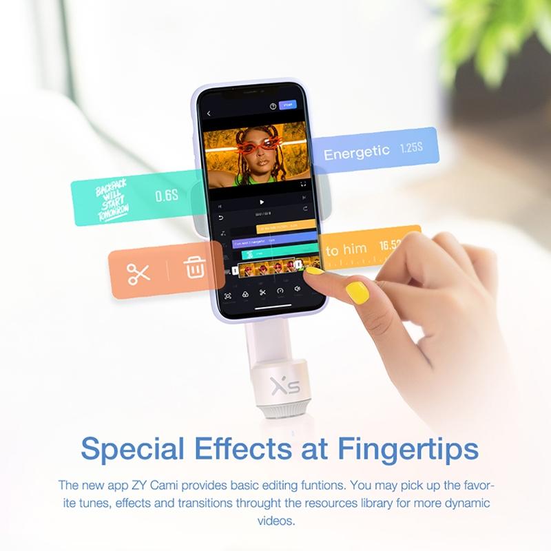 Smooth-xs Handheld Gimbal Stabilizer Selfie Stick - Pink 200g