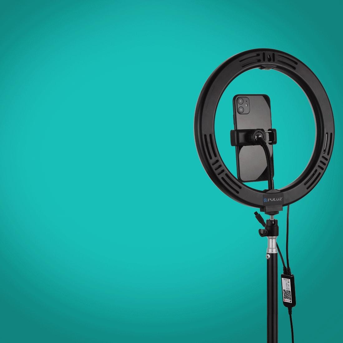 10.2 Usb Rgbw Led Ring Light with Tripod & Remote for Vlogging & Photography - Pink