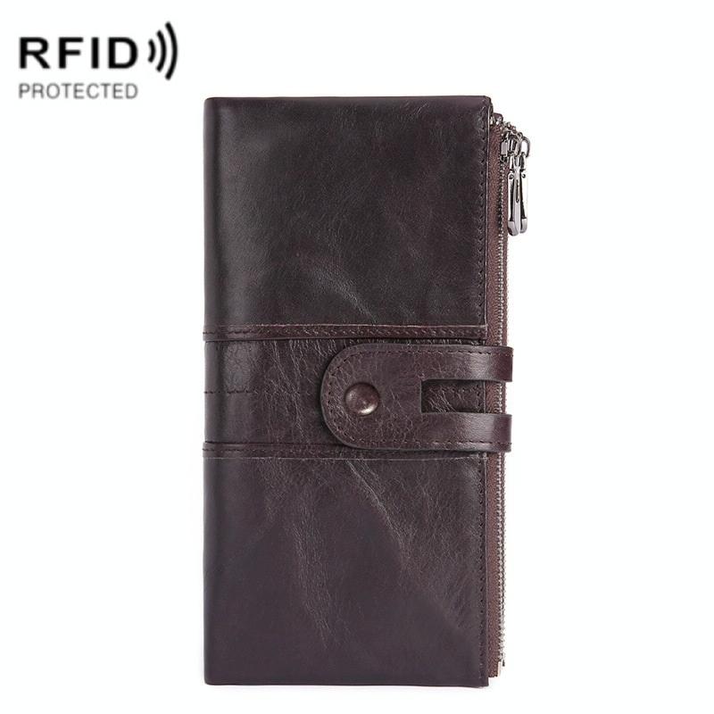 Women Leather Rfid Wallet - Sleek &amp; Secure - Purple Coffee Colour
