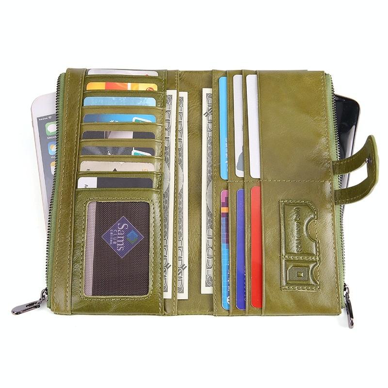 Women Leather Rfid Wallet - Sleek & Secure - Purple Coffee Colour