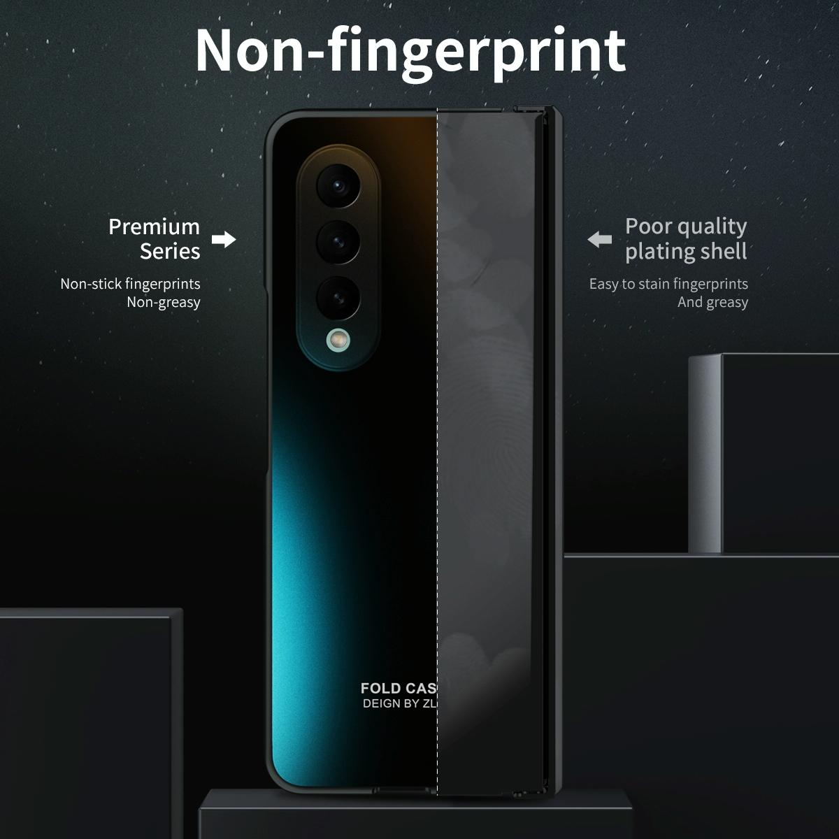 For Samsung Galaxy Z Fold4 5G Foldable Electroplated Case - Blue