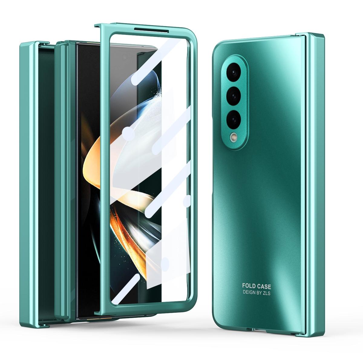 For Samsung Galaxy Z Fold4 5G Foldable Electroplated Case - Blue