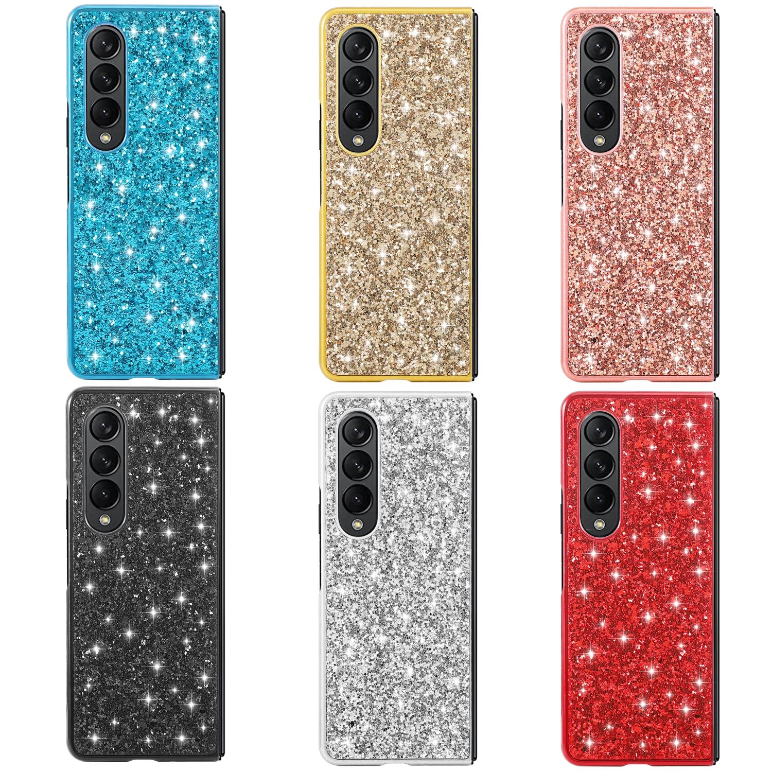 For Samsung Galaxy Z Fold4 5G Glitter Tpu Shockproof Case - Red