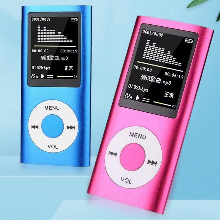 1.8 Inch Metal Mp4 Player + 16G Tf Card + Earphone + Cable - Blue - With 8G Tf Card+Earphone+Cable