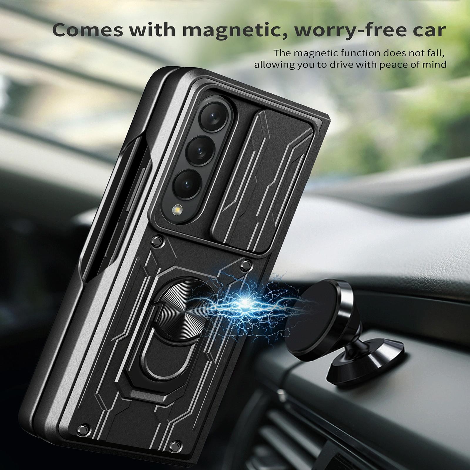 For Samsung Galaxy z Fold4 5G Protective Sliding Camshield Phone Case - Grey