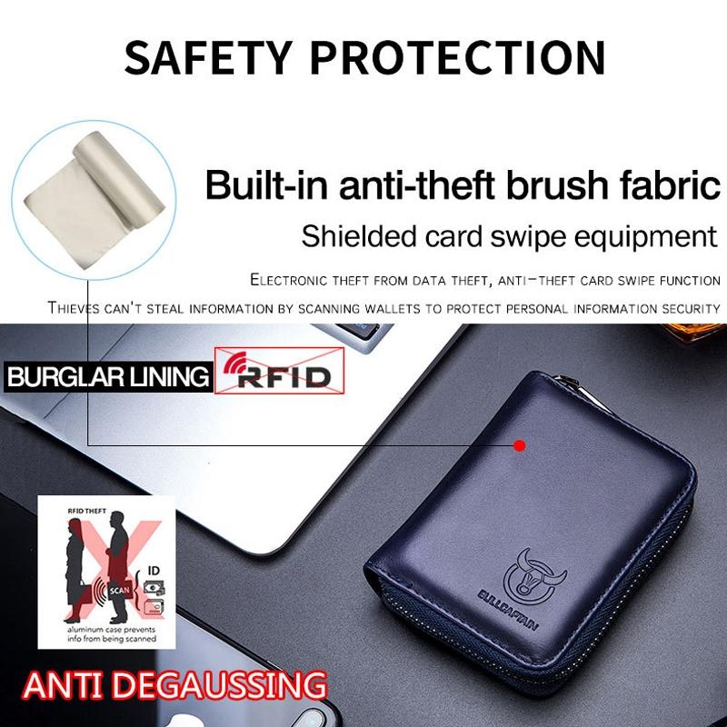 Men'S Leather Card Holder Casual Driver License Wallet - Brown