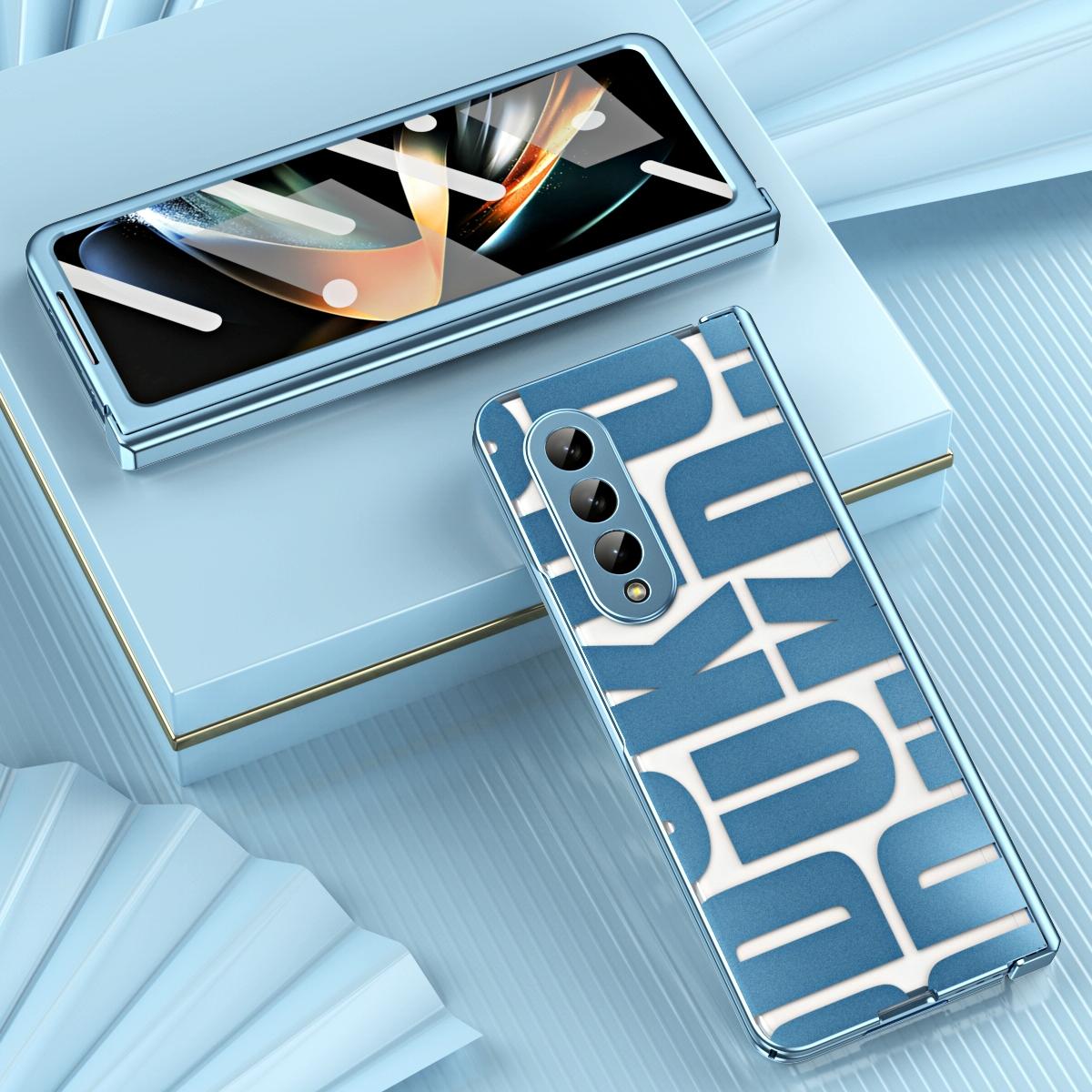 Foldable Electroplated Phone Case For Samsung Galaxy Z Fold 4 5G With Hinge