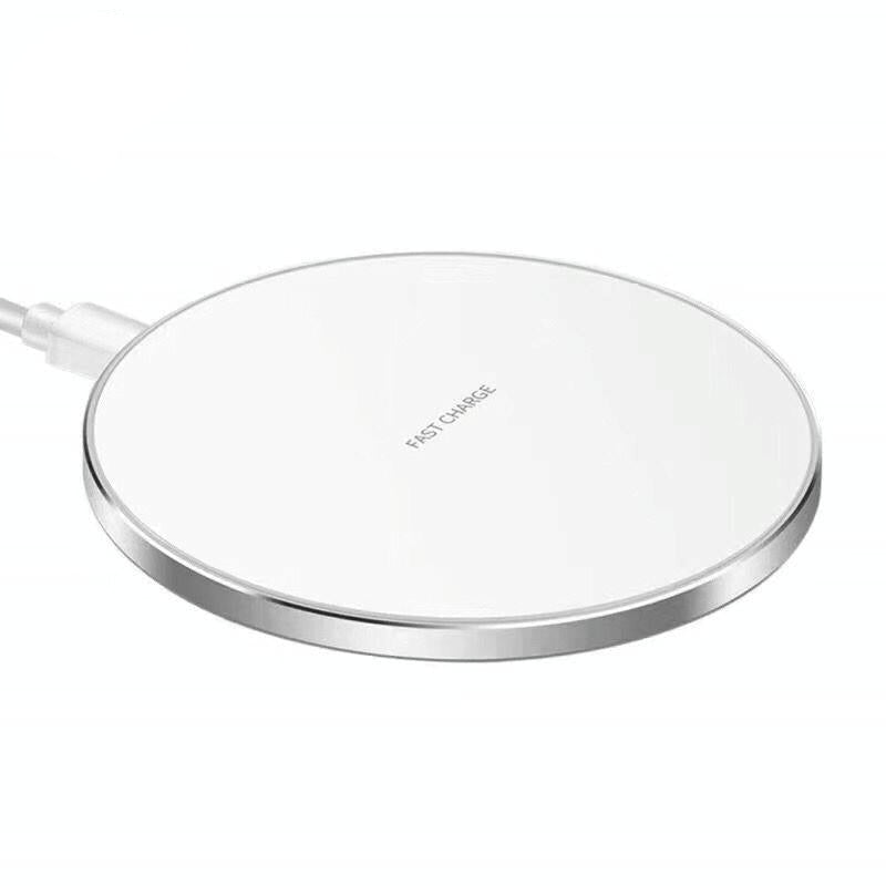 15W Round Wireless Charger Fast Charge - Mirror White