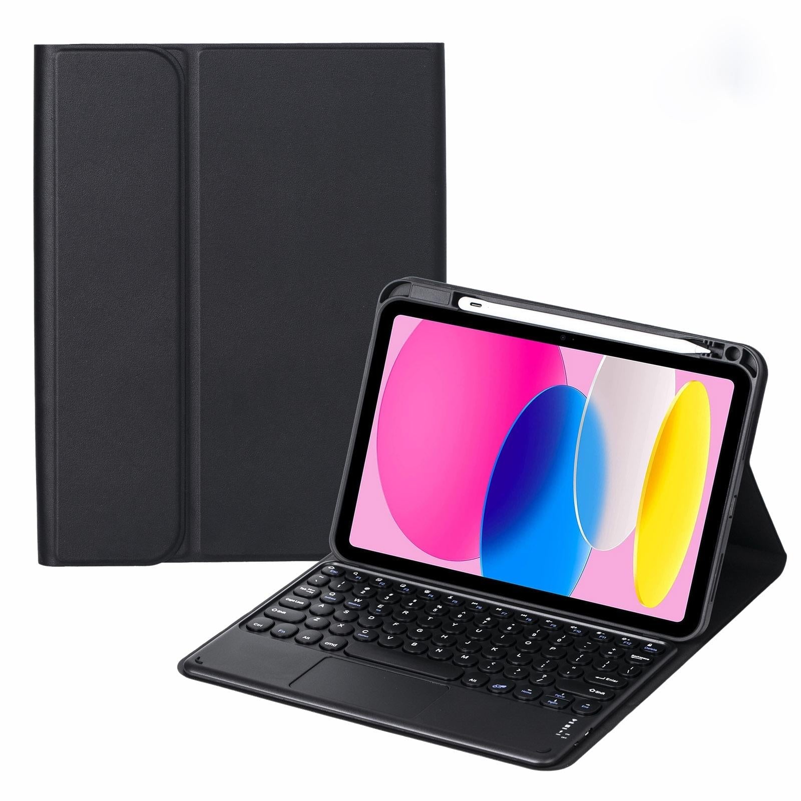 2022 Ipad 10.9 Touch Keyboard Leather Case With Pen Slot - Purple