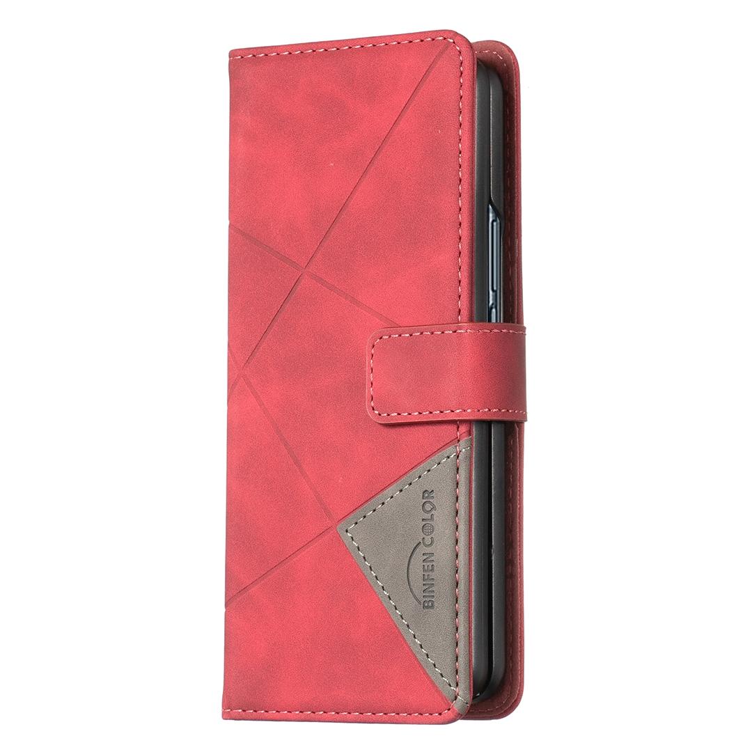For Samsung Galaxy Z Fold4 5G Magnetic Rhombus Texture Case - Red