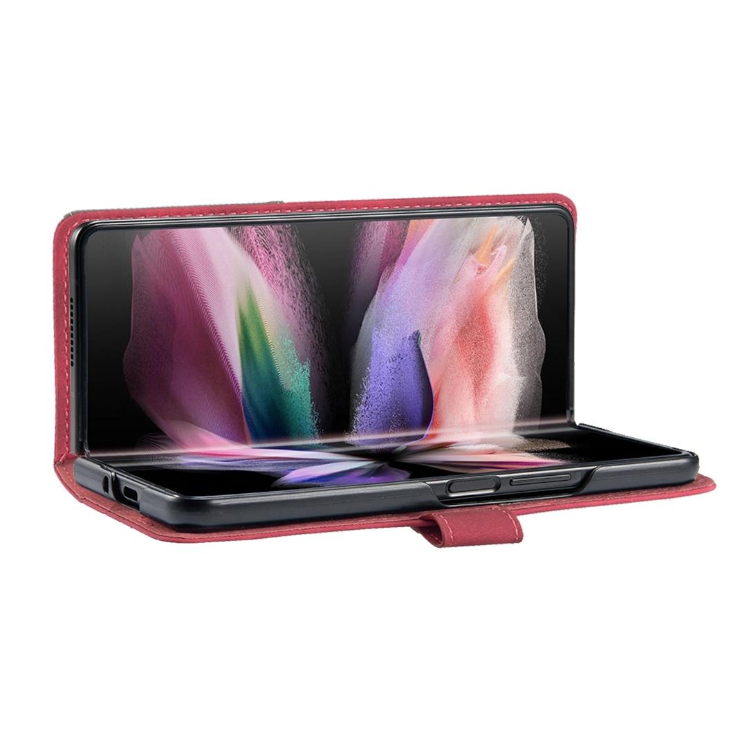 For Samsung Galaxy Z Fold4 5G Magnetic Rhombus Texture Case - Red