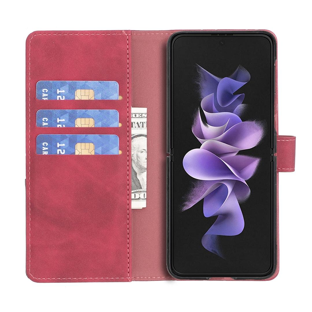 For Samsung Galaxy Z Fold4 5G Magnetic Rhombus Texture Case - Red