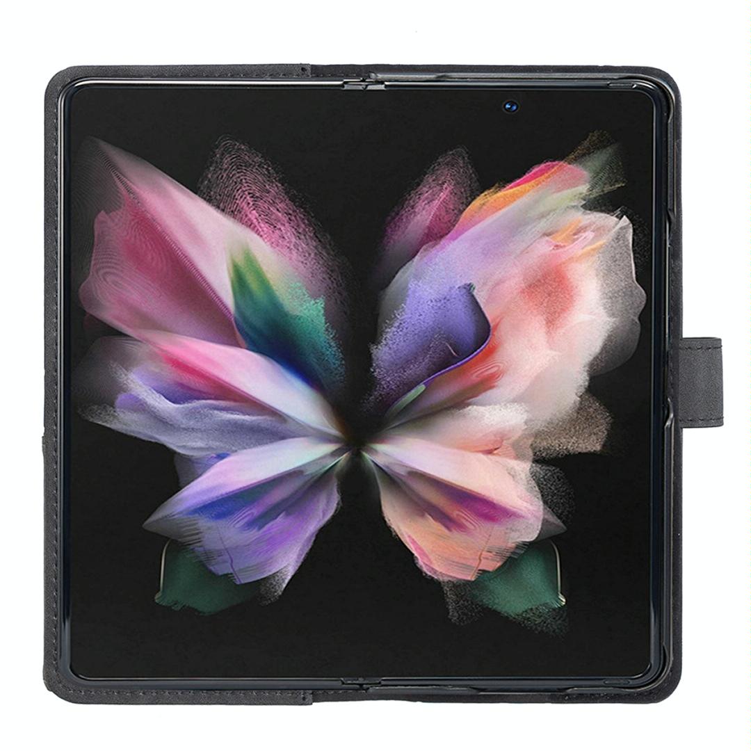 For Samsung Galaxy Z Fold4 5G Magnetic Rhombus Texture Case - Red