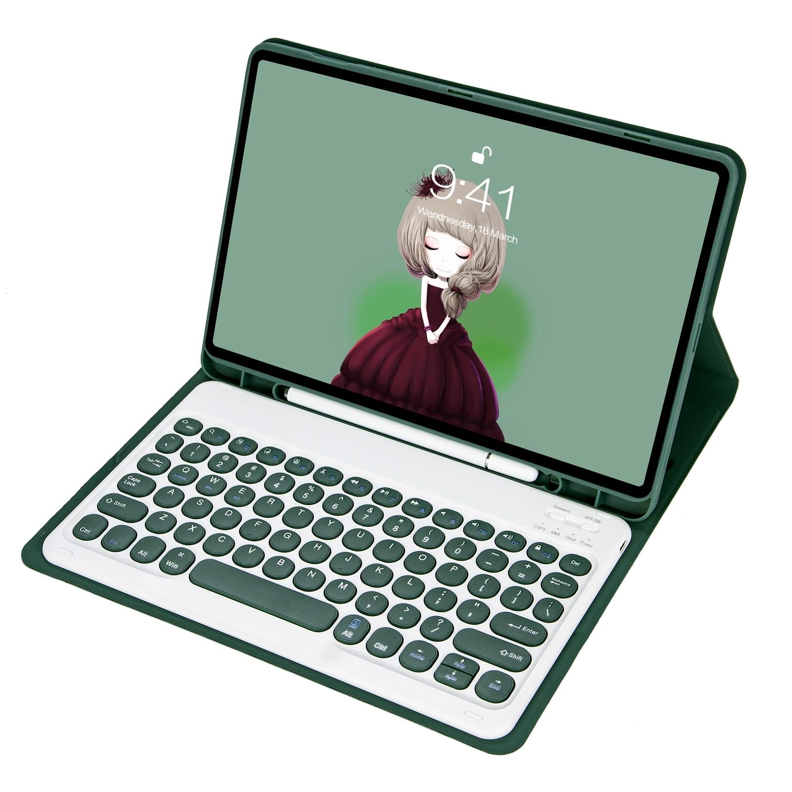 Detachable Bluetooth Keyboard Leather Case For Ipad Air 4 / 5 - Candy Colour Skin Texture - 10.9 Inch - Purple