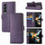 For Samsung Galaxy Z Fold4 5G Embossed Pu Leather Phone Case - Purple