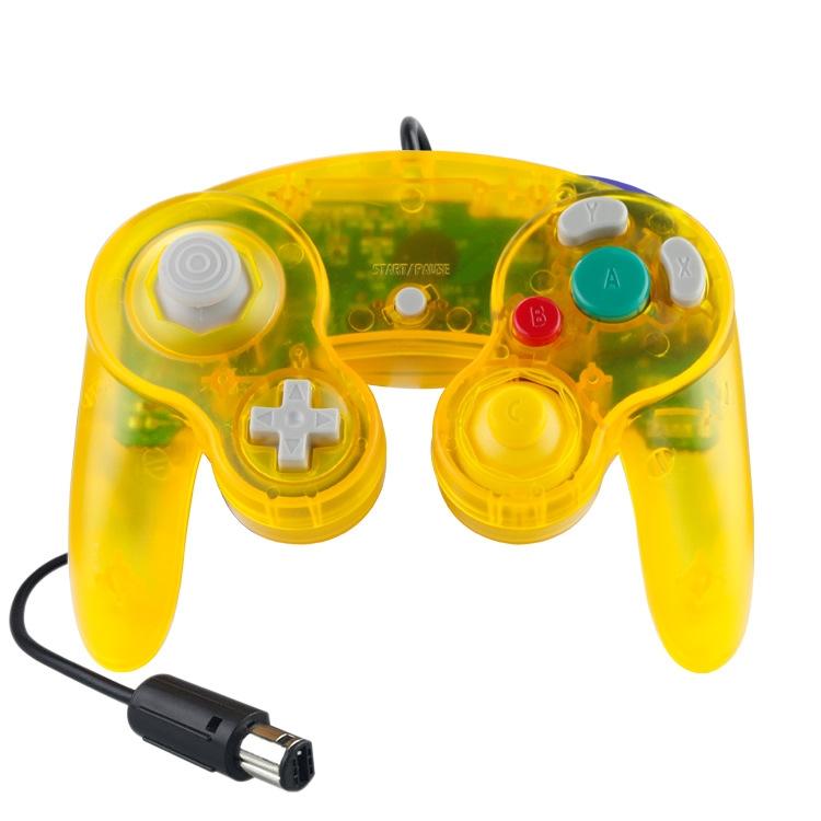 5 Piece Wired Game Controller for Nintendo Ngc - Transparent Yellow