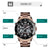Men Casual Sports Watch with Large Dial and Steel Band - Black-Steel Belt