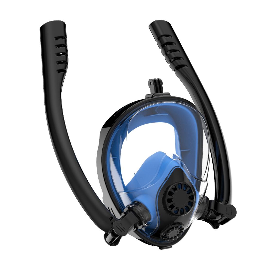 Full Dry Silicone Diving Mask for Water Sports and Gopro Hero11 - Black Red Coral