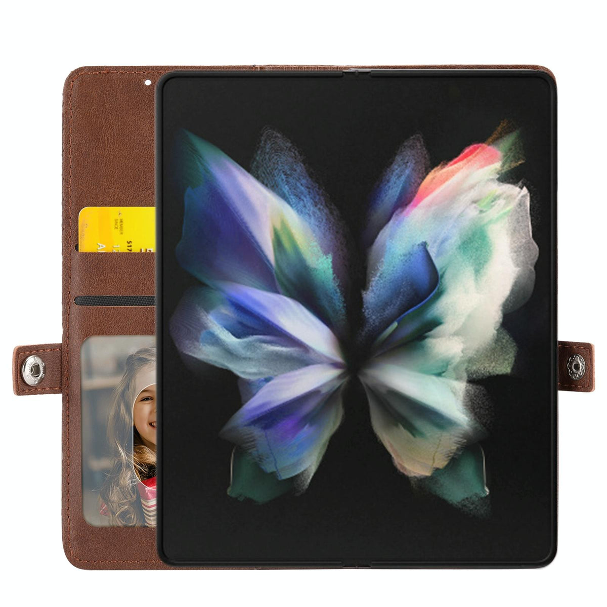 For Samsung Galaxy Z Fold4 5G Textured Leather Phone Case - Cubic Grid Design - Yellow