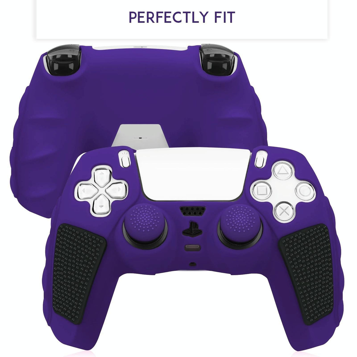Silicone Gamepad Cover for Sony Ps5 - no Rocker Caps - Purple Black