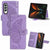 For Samsung Galaxy Z Fold4 5G Embossed Butterfly Love Leather Case - Flower Design - Light Purple