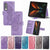 For Samsung Galaxy Z Fold4 5G Embossed Butterfly Love Leather Case - Flower Design - Light Purple