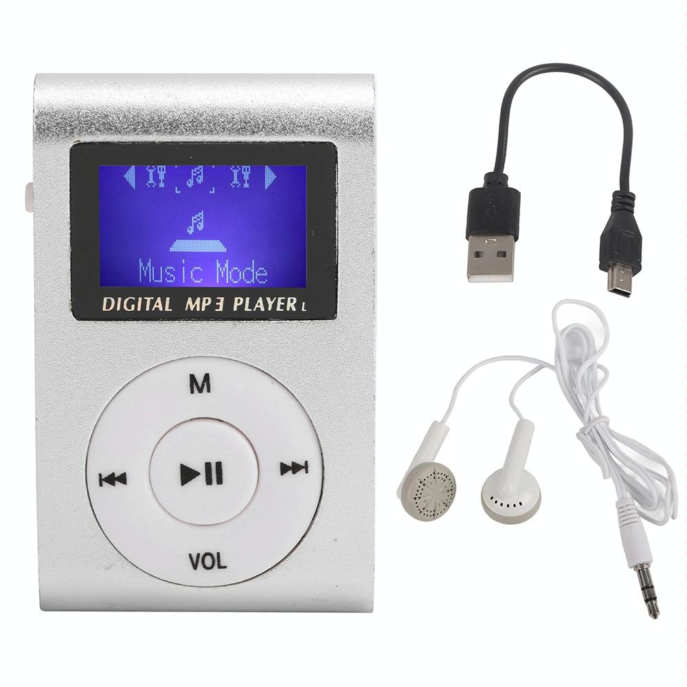 Mini Mp3 Player With Screen 128M+Earphone+Cable - Black