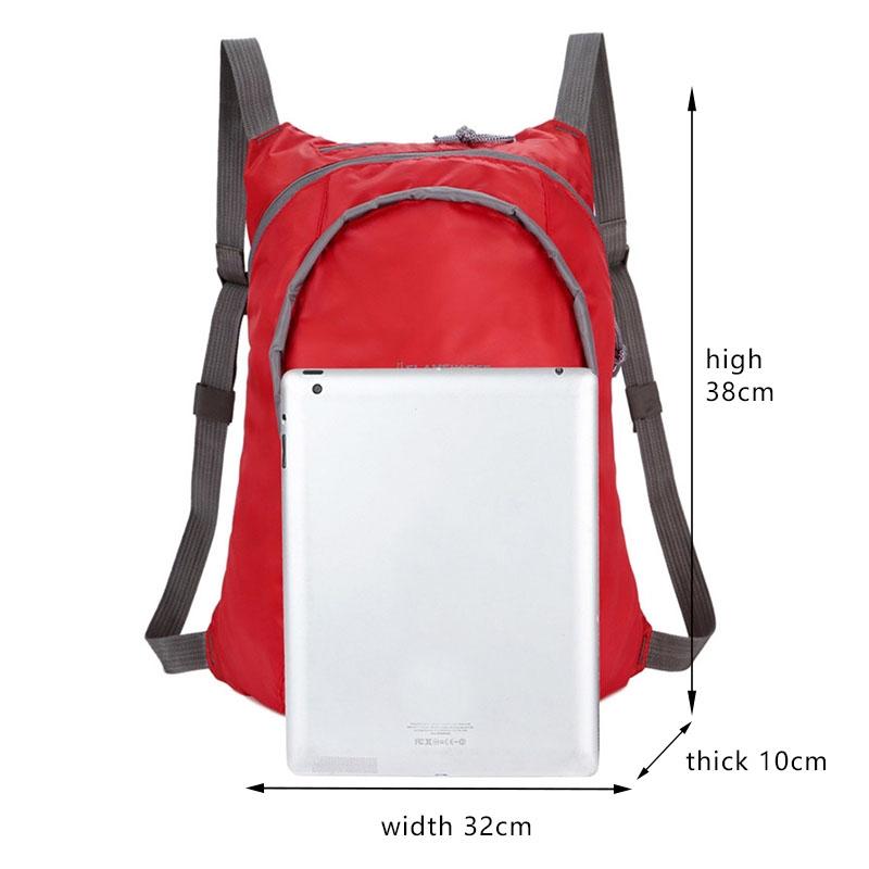 Waterproof Nylon Collapsible Backpack Lightweight Travel Bag For Women And Men - Red
