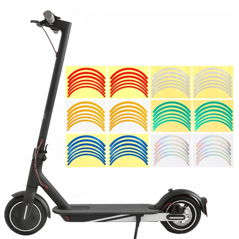 Blue Wheel Hub Sticker Set for Scooter / Bike / Electric Vehicle 2 Pcs - White