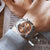 Waterproof Luminous Men Watch with Steel Strap - Silver Coffee