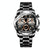 Waterproof Luminous Men Watch with Steel Strap - Silver Coffee