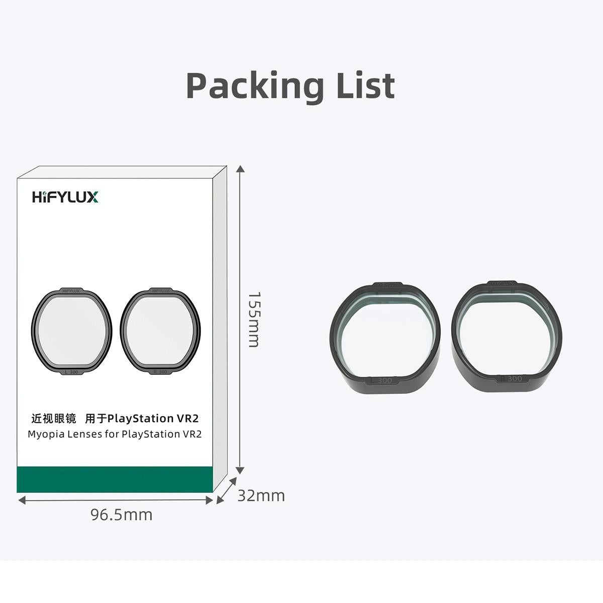 Vr2 Hifylux Myopia Glasses for Playstation - Enhance your Gaming Experience - -4.0D