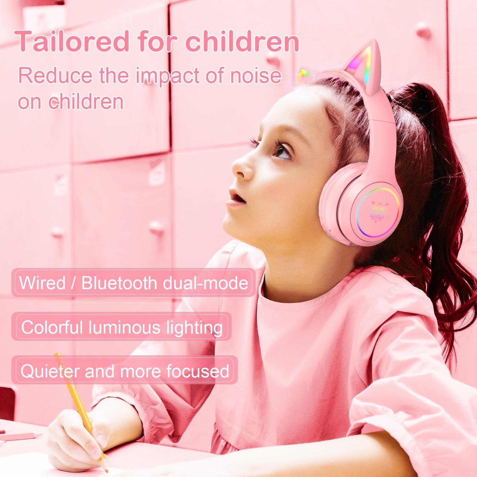 Wireless Bluetooth Headphones With Rgb Lighting - Pink