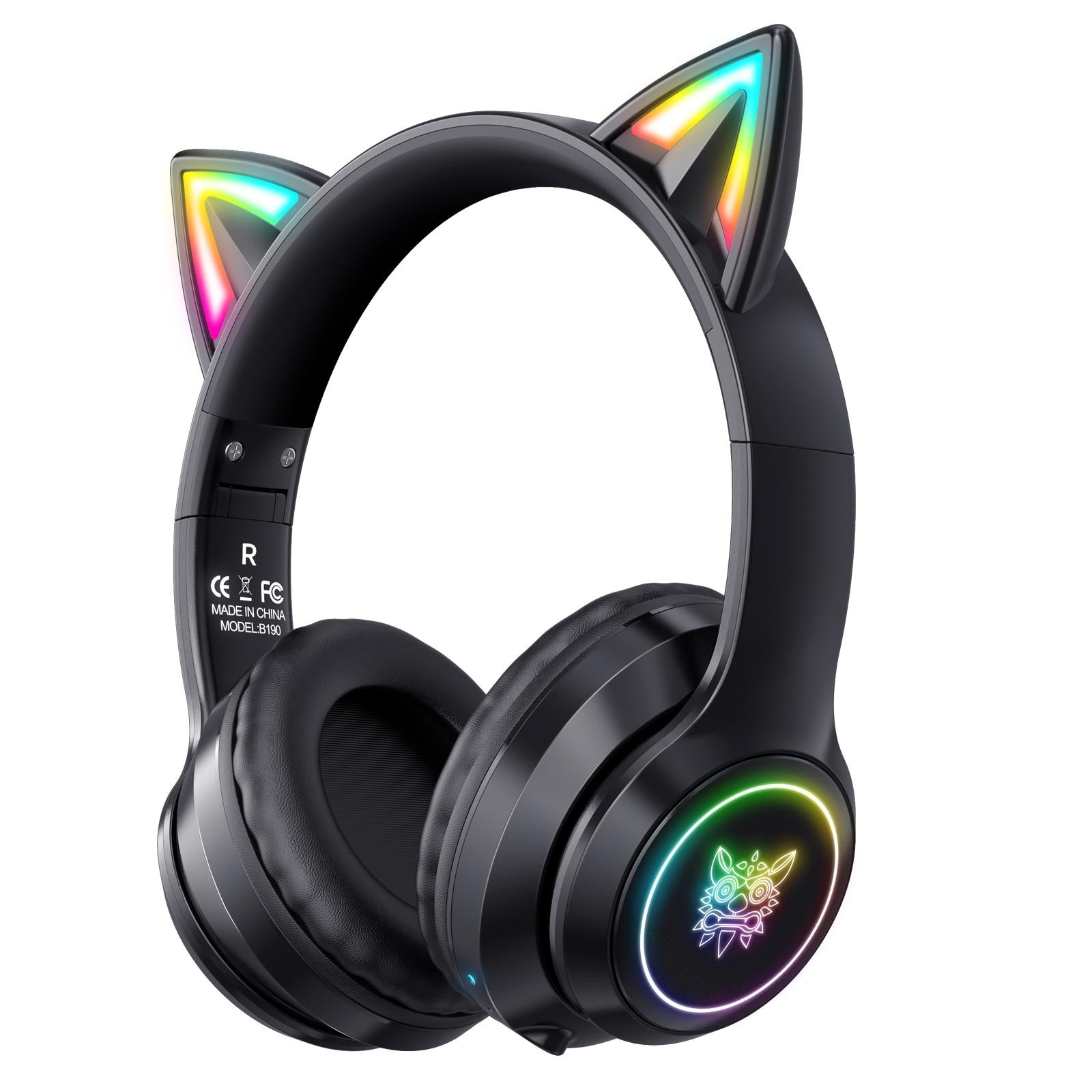 Wireless Bluetooth Headphones With Rgb Lighting - Pink