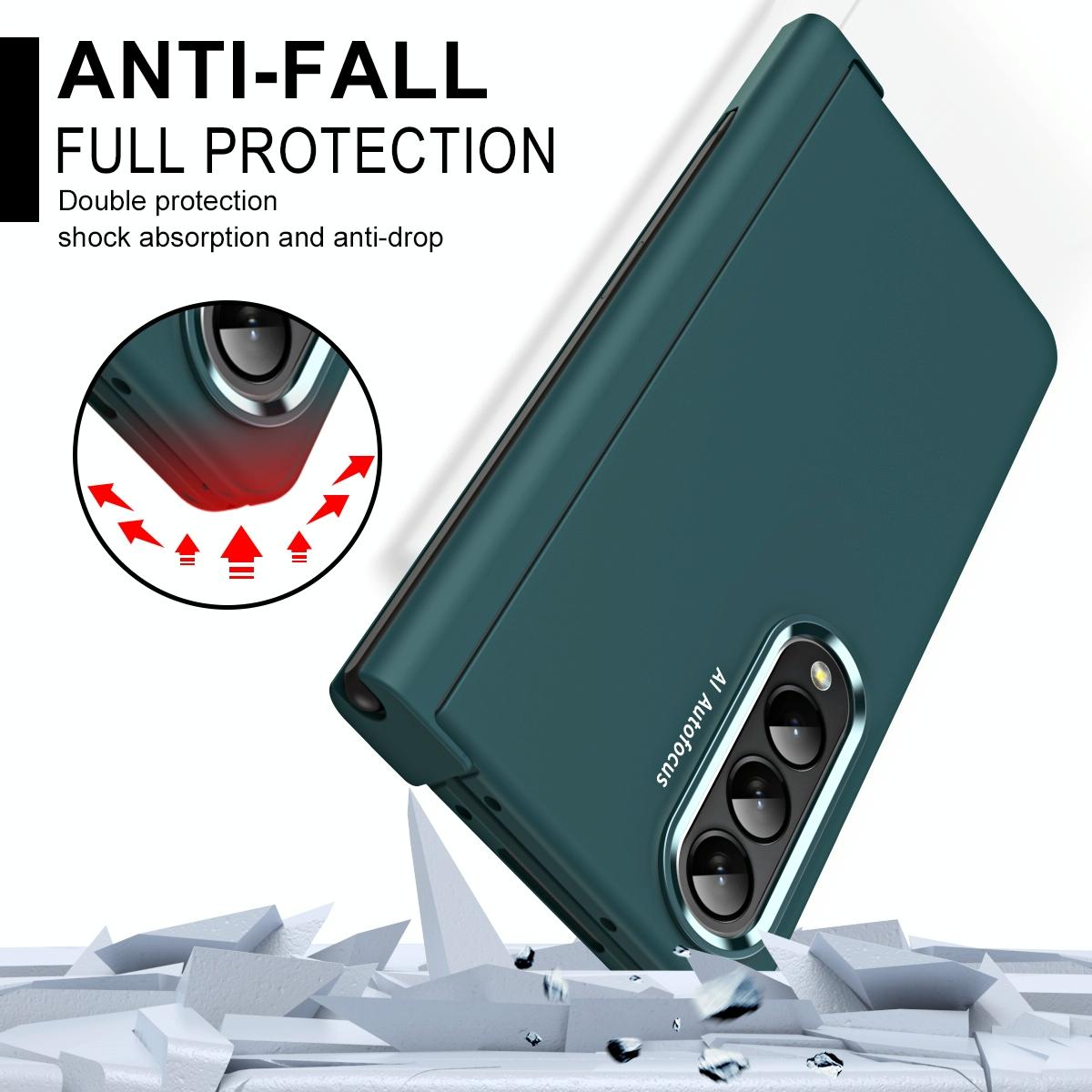 For Samsung Galaxy Z Fold4 5G Samsung Fold 4 Hinge Flip Case - Two Tone Contact Lens - Transparent