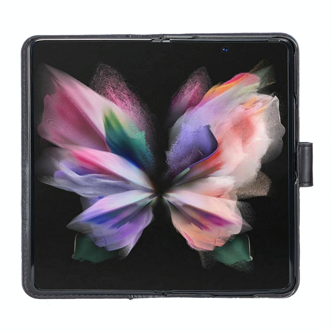 For Samsung Galaxy Z Fold4 5G Diamond Lattice Flip Wallet Case - Blue