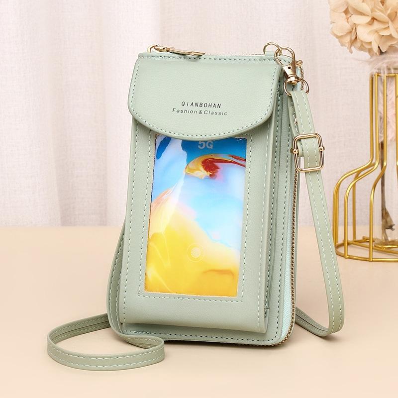 Women Touch Screen Shoulder Bag For Mobile Phones - Light Green