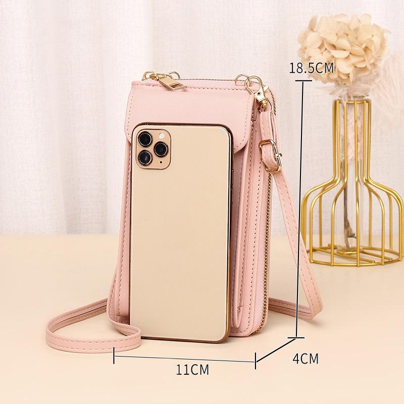 Women Touch Screen Shoulder Bag For Mobile Phones - Light Green