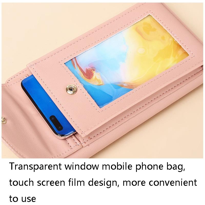 Women Touch Screen Shoulder Bag For Mobile Phones - Light Green