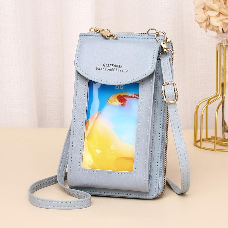 Women Touch Screen Shoulder Bag For Mobile Phones - Light Green