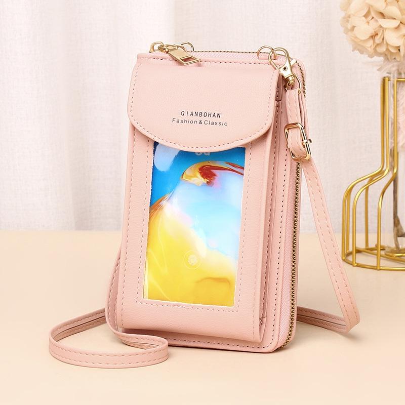 Women Touch Screen Shoulder Bag For Mobile Phones - Light Green