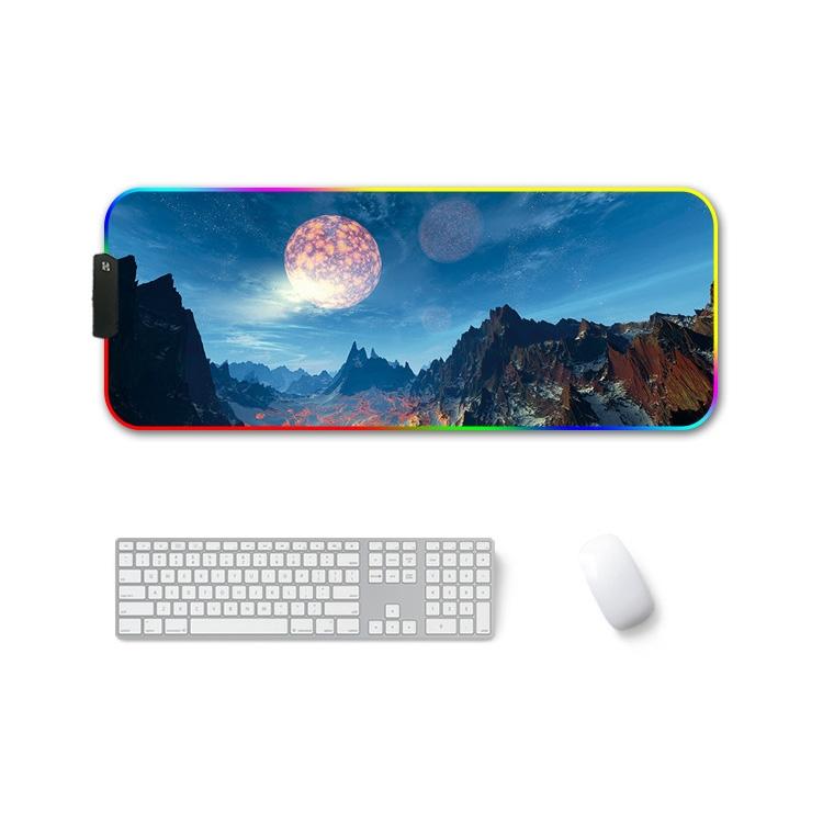 Rubber Thermal Transfer Rgb Luminous Non-Slip Mouse Pad - Glasses Cat