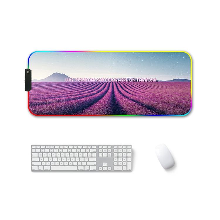 Rubber Thermal Transfer Rgb Luminous Non-Slip Mouse Pad - Glasses Cat