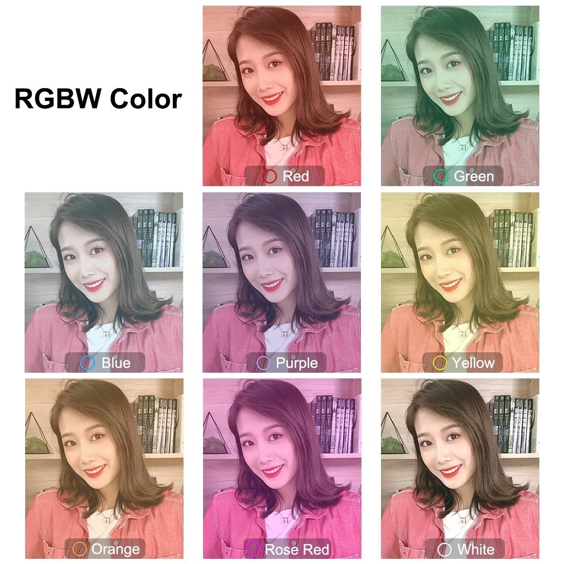 10 Mode Rgbw Led Ring Light with Tripod and Ball Head - 4.7 Inch Curved Surface - Pink