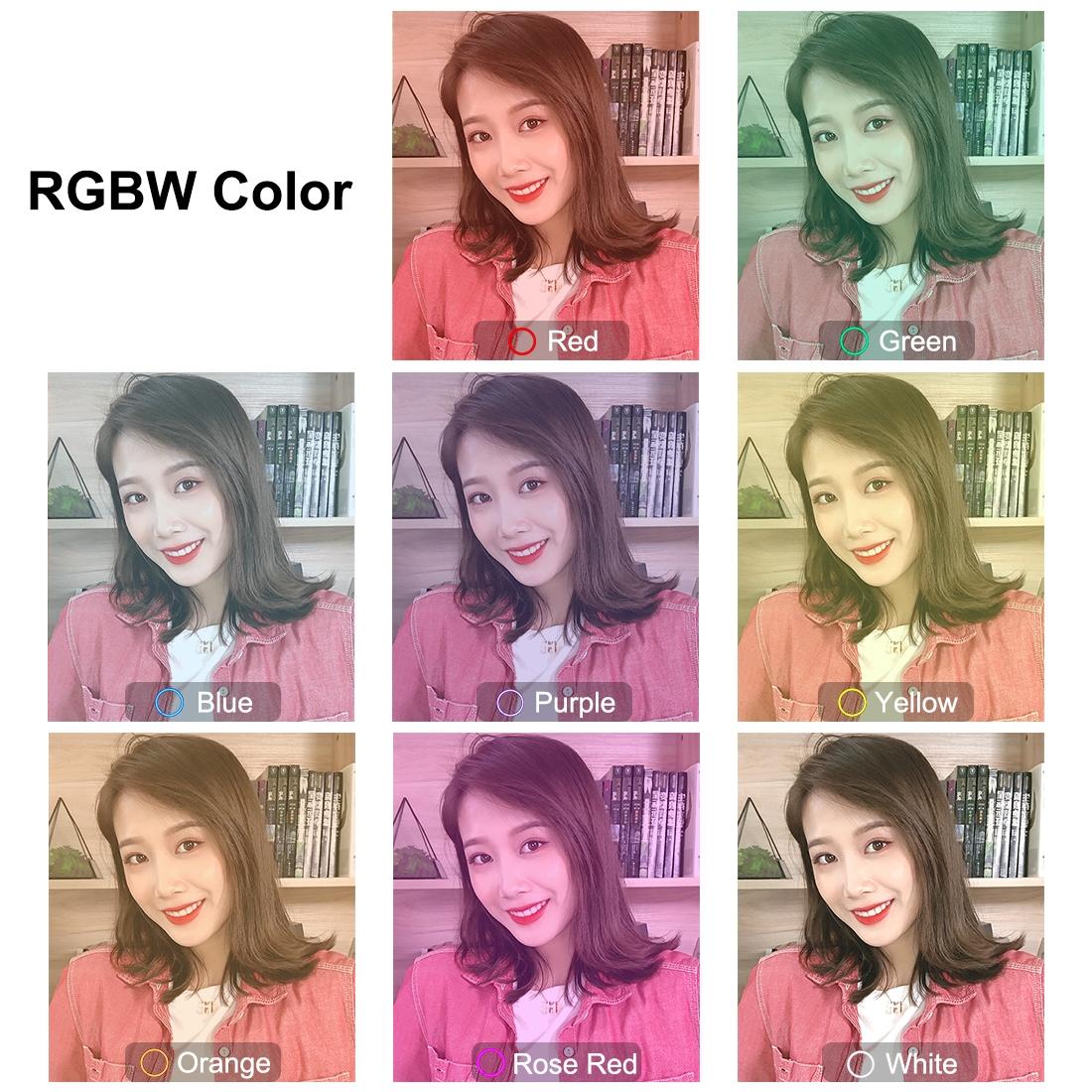 10 Mode Rgbw Led Ring Light with Tripod and Ball Head - 4.7 Inch Curved Surface - Pink