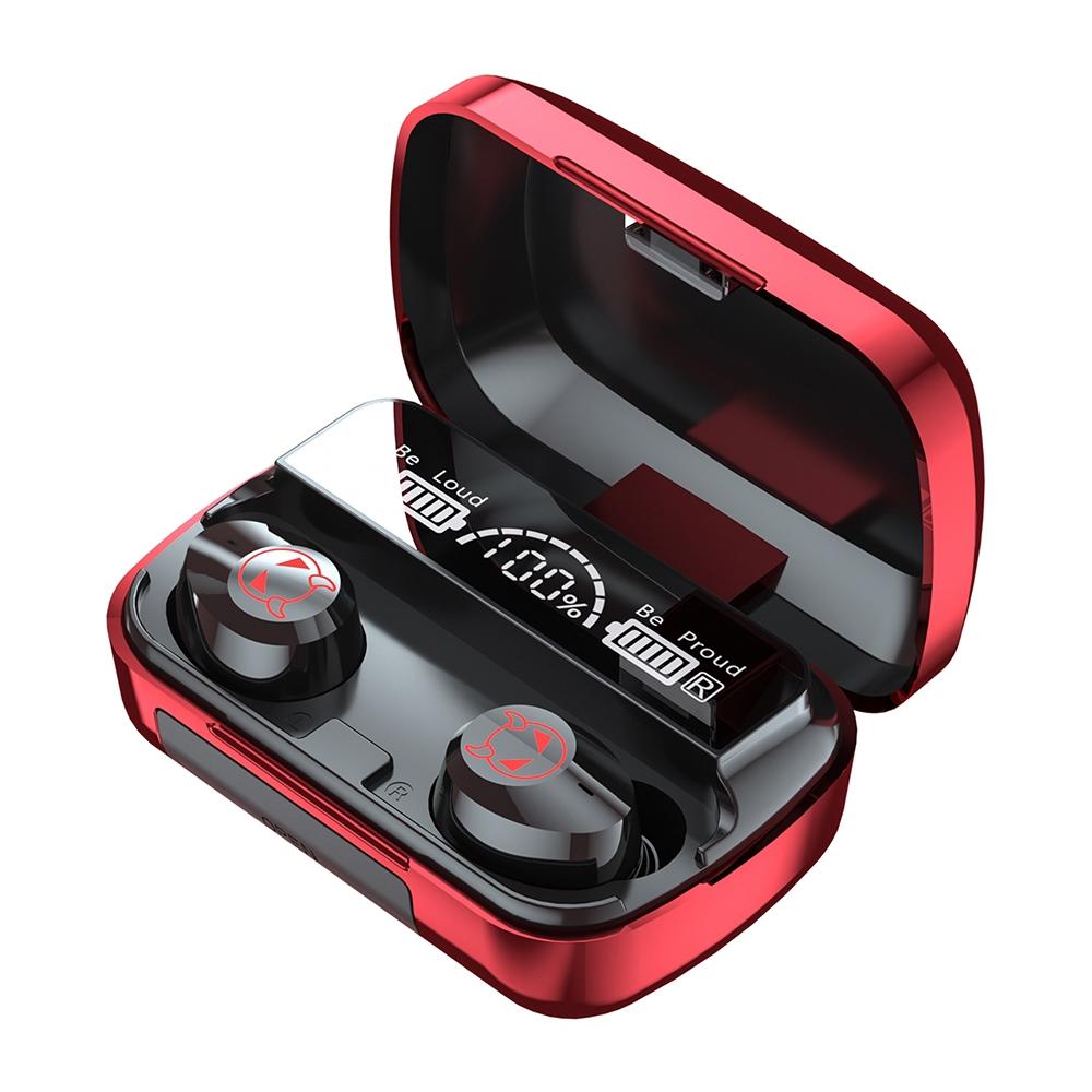 Intelligent Noise Reduction Bluetooth Earphones with Touch Control and Battery Display - Pink