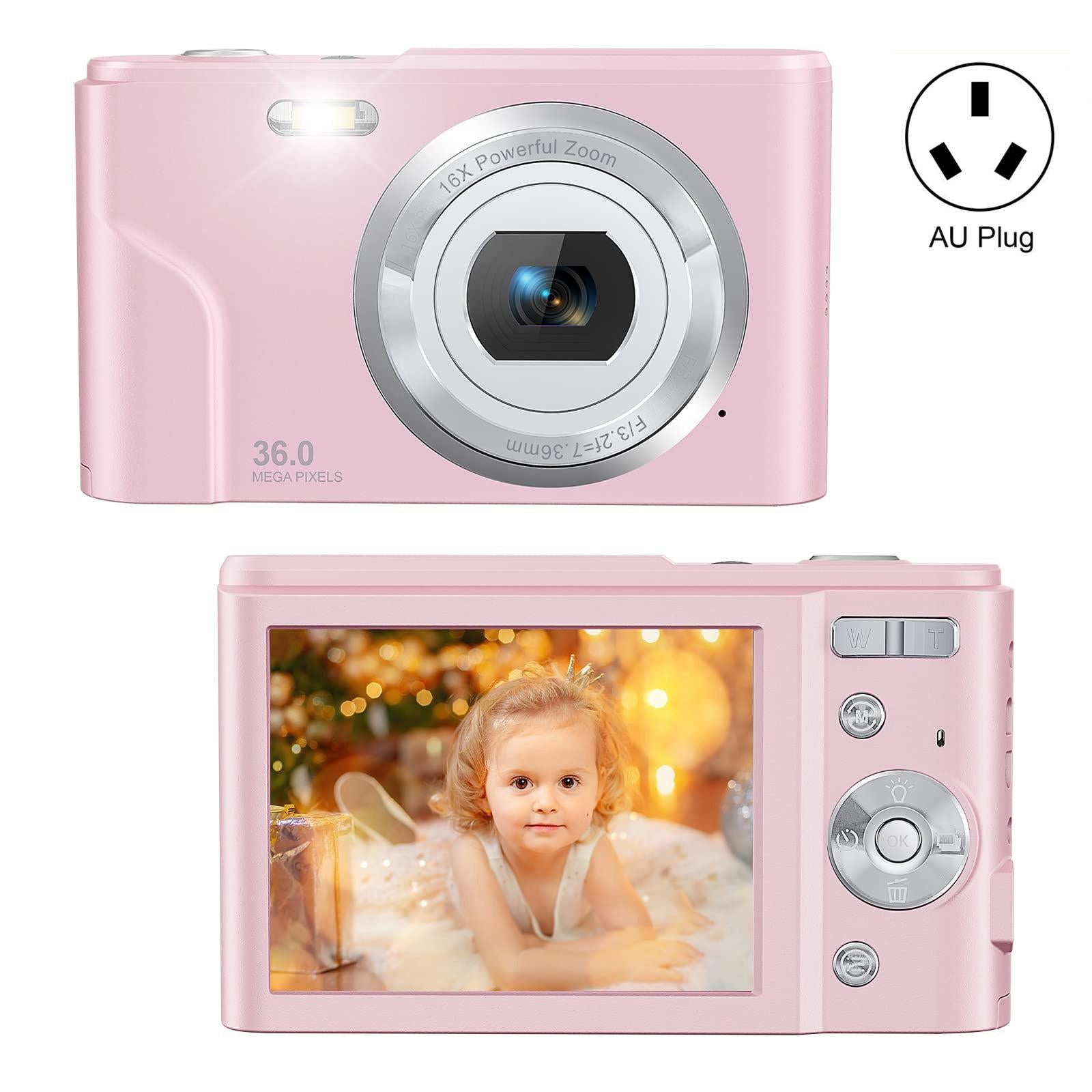 36mp 2.7k Full Hd Digital Camera with 16x Zoom for Children - 2.4 Inch Screen - Pink